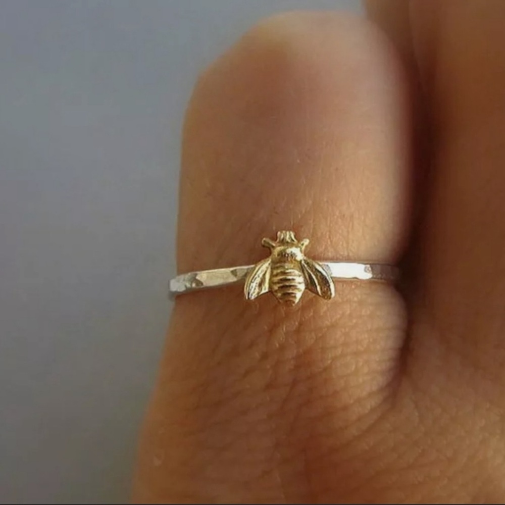 Stackable Gold Bee Ring - Picture 2 of 4
